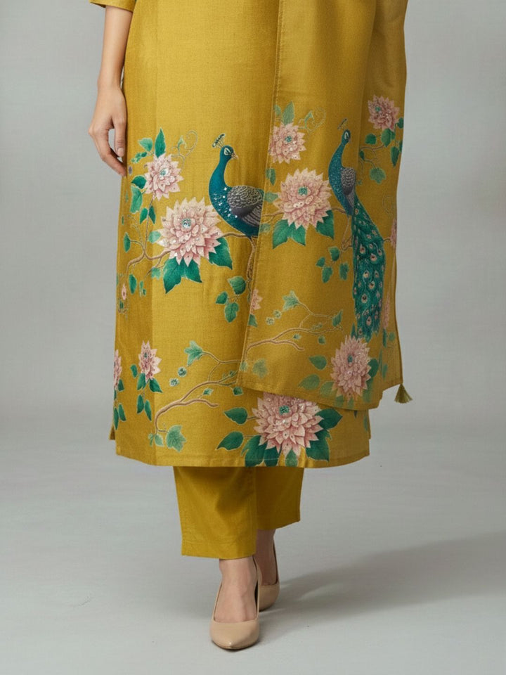 Reet Gold Printed Work Suit Set