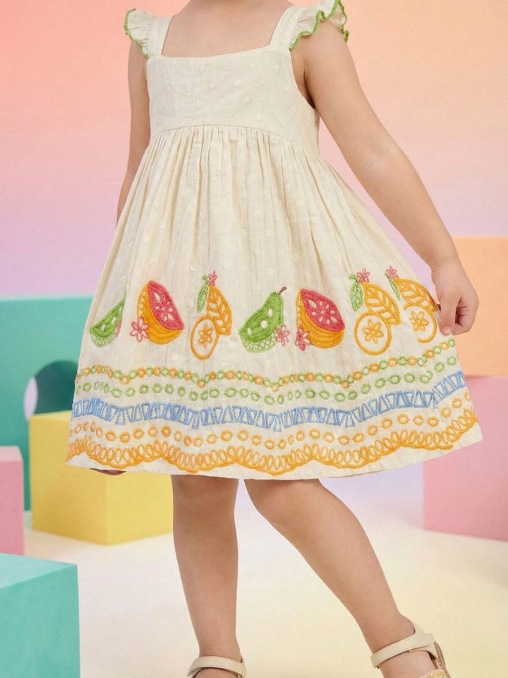 Joy fruit embroidery cotton dress