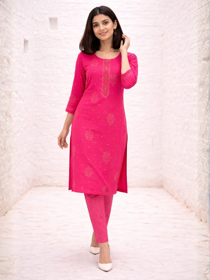 Shanti Raspberry Work Suit Set