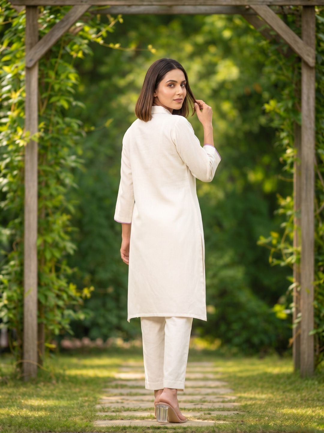 Bela Lavender Embroidered Kurta Pant Set