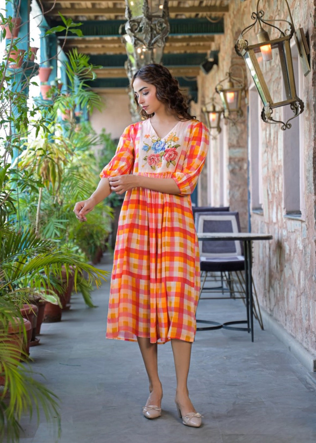 Tatva vivid cotton midi dress