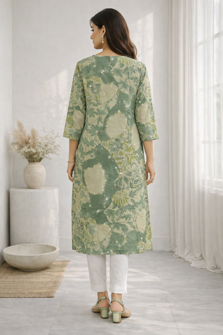 Barnali Fern Printed Work Kurti