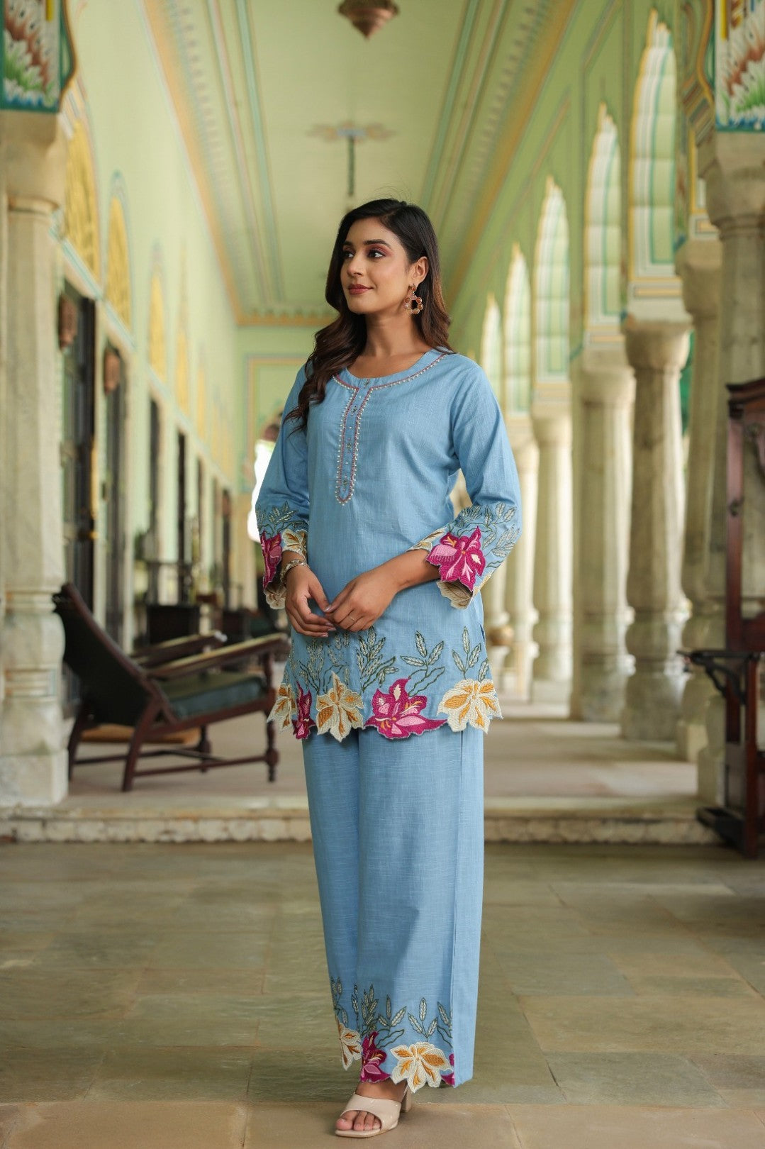 Mahua berry applique cotton Co-ord set