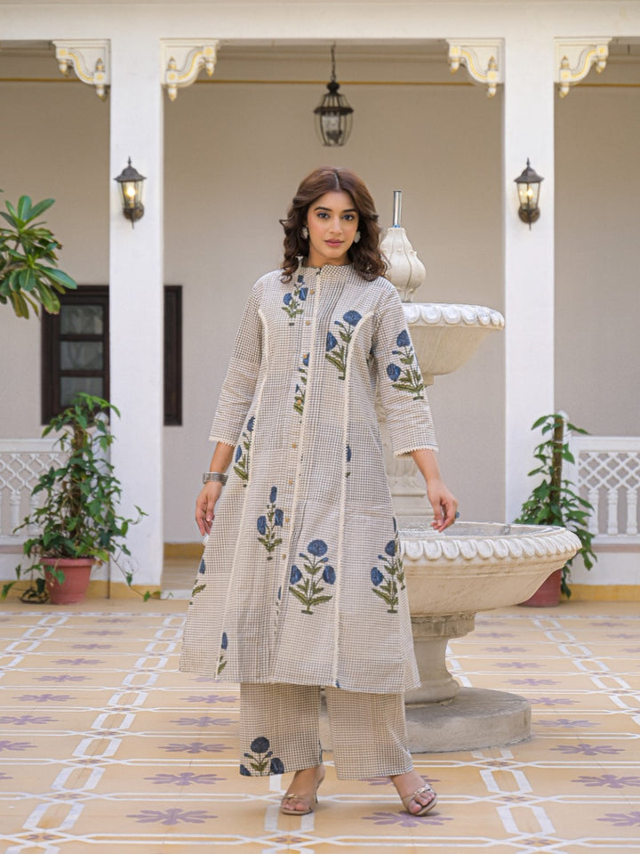 Mayri peony cotton kurta pant set