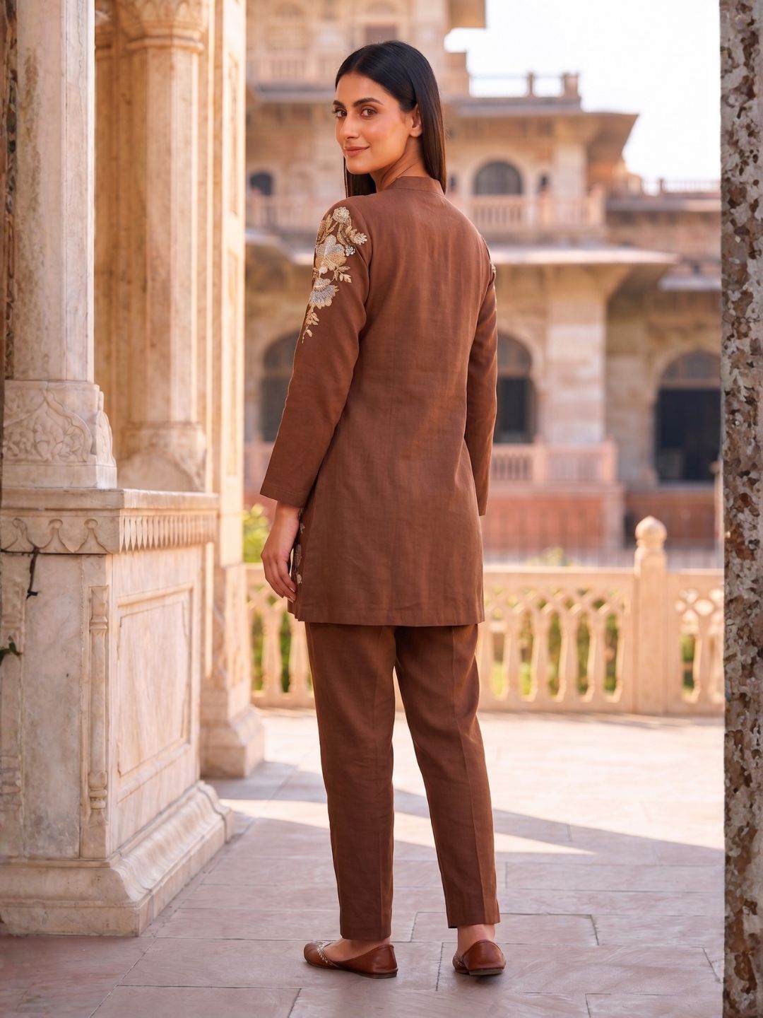 Gaur Tuscan cotton embroidery co-ord set