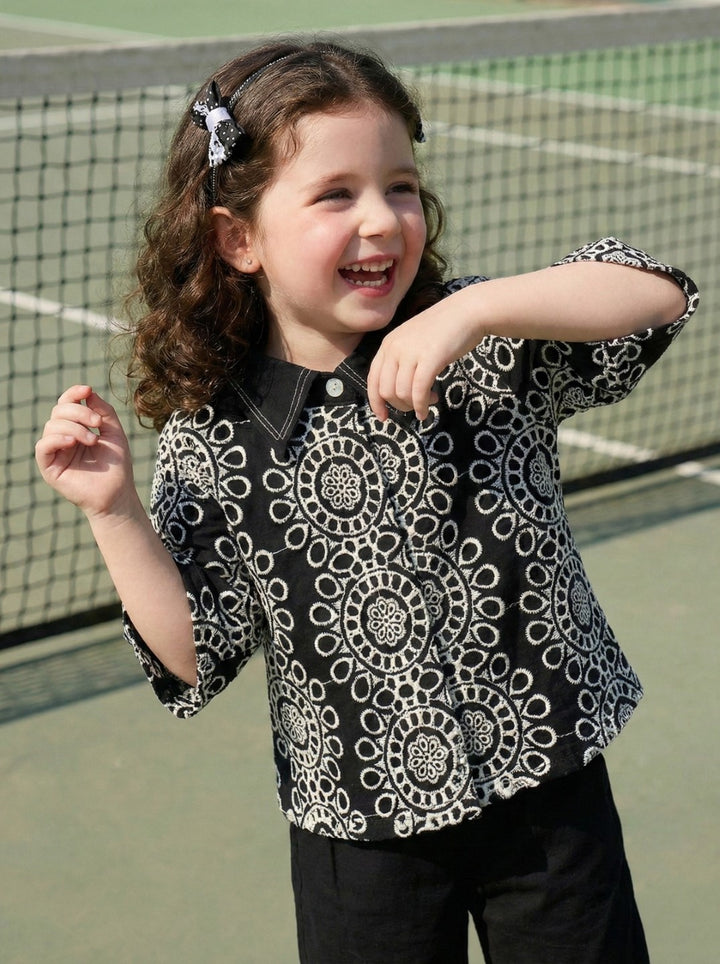 Joy Jet schiffli cotton co-ord set