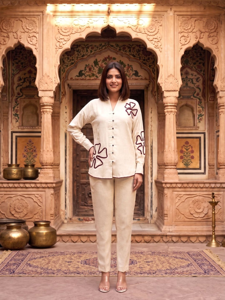Wespret parch embroidery cotton co-ord set