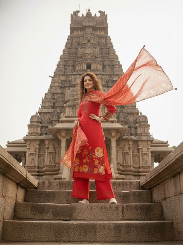 Kabool Scarlet Work Suit Set