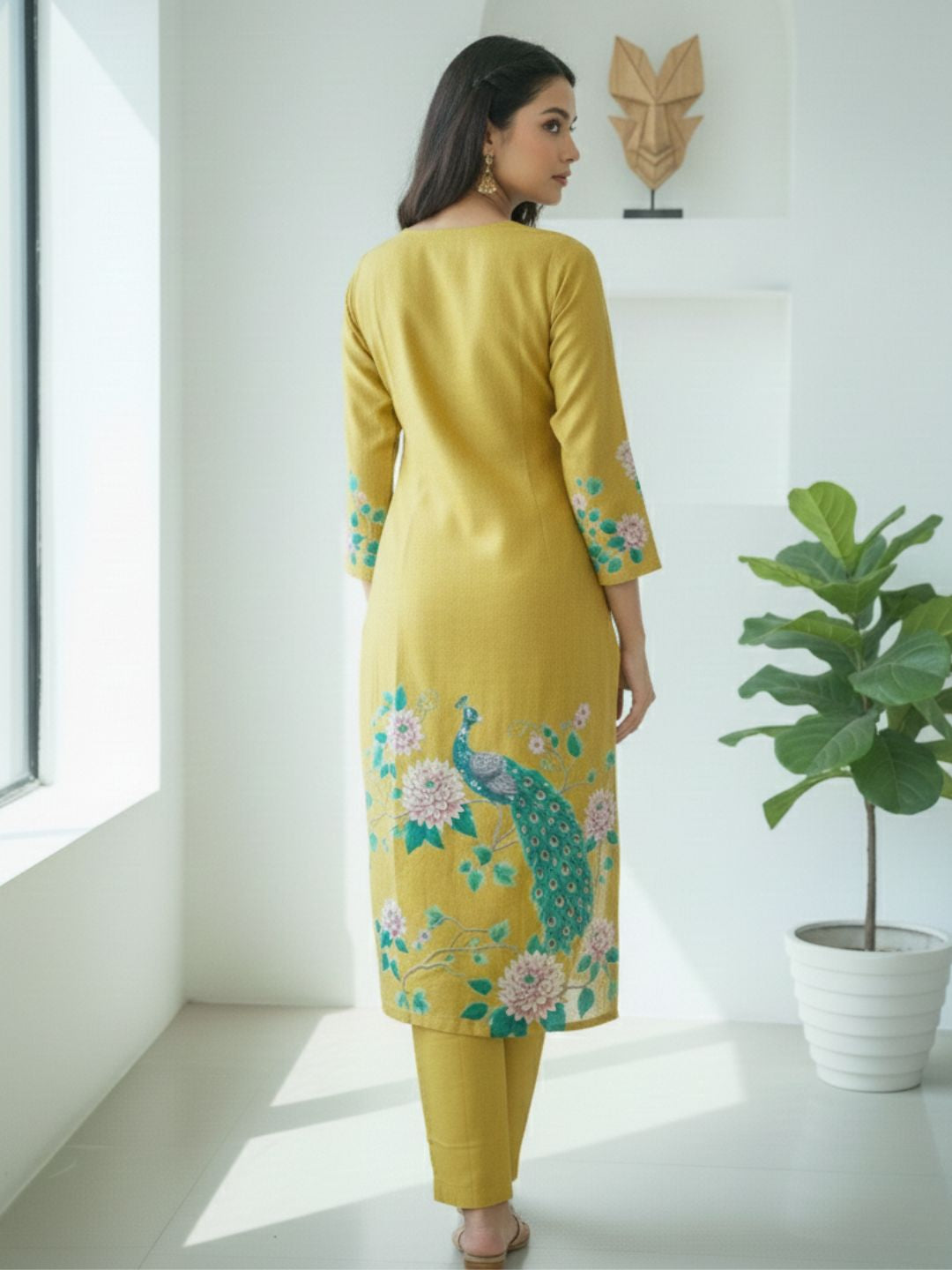 Reet Gold Printed Work Suit Set