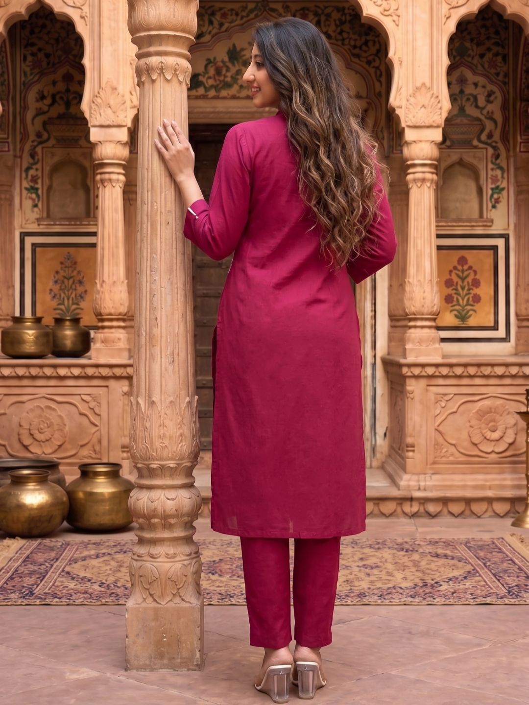Nabha Rose Embroidered Kurta Pant Set
