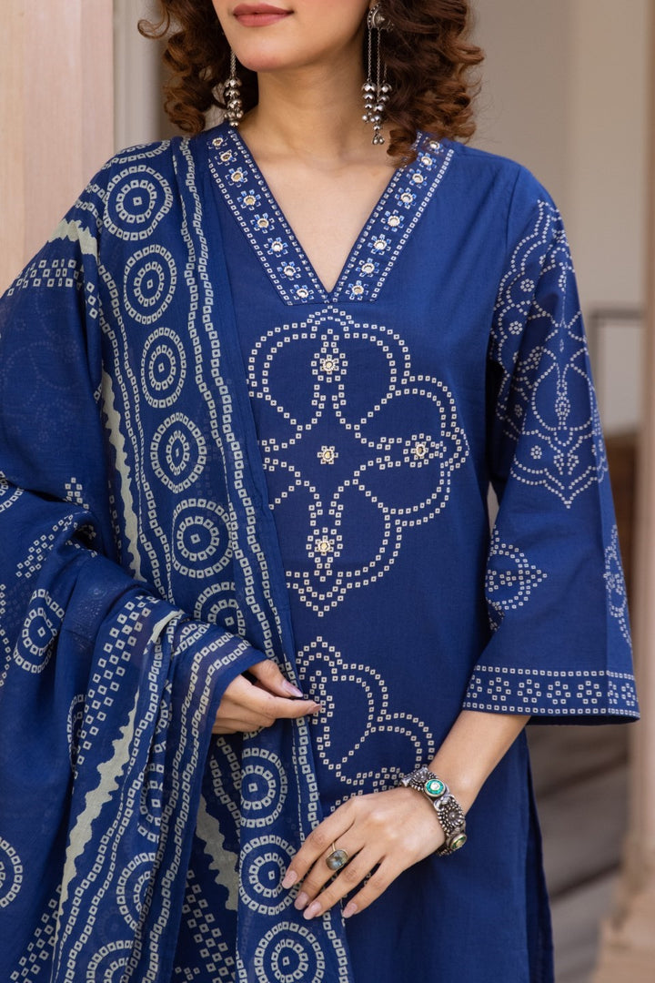 Karen space printed cotton suit set
