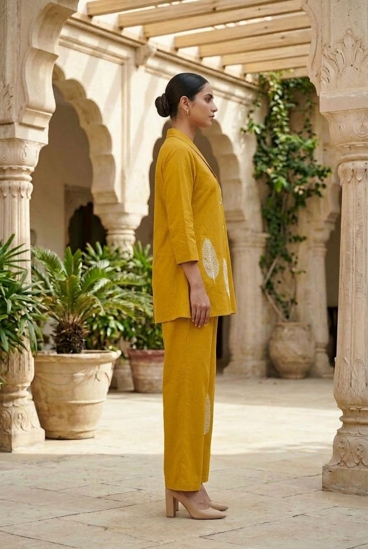 Sargi sunflower embroidery cotton co-ord set