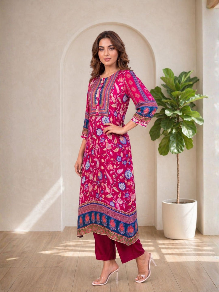 Maurya Rose Premium Muslin Kurta Set