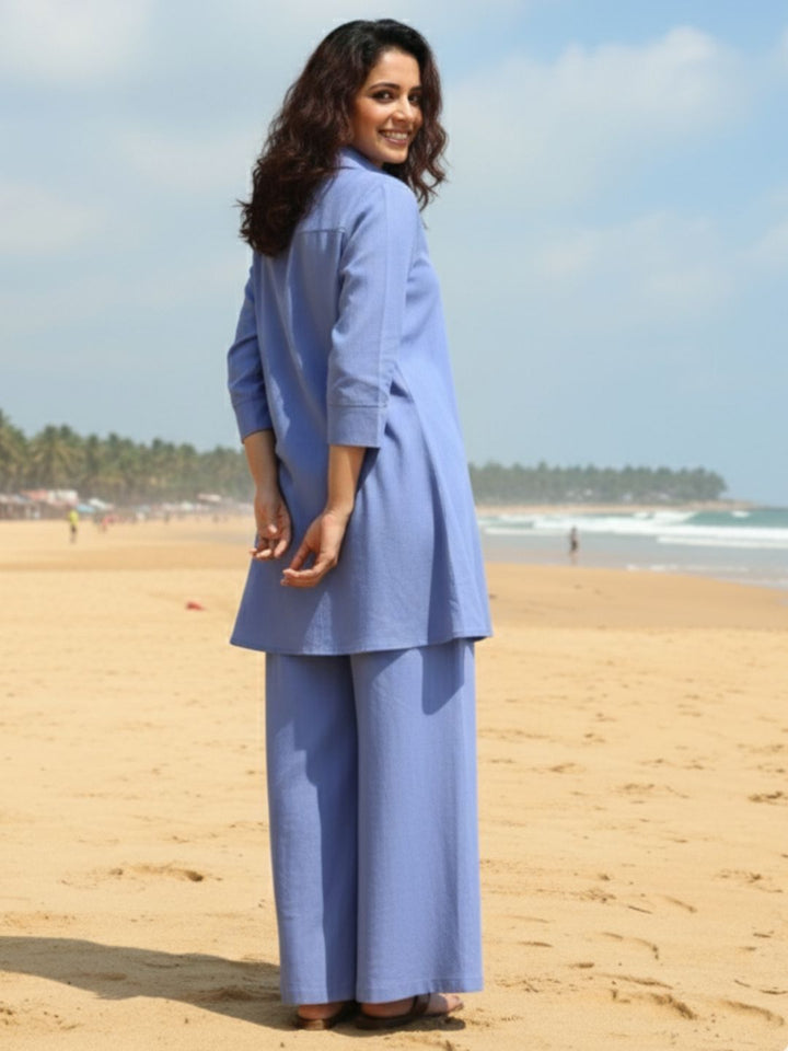 Colba Ocean Cotton Embroidery Co-ord Set