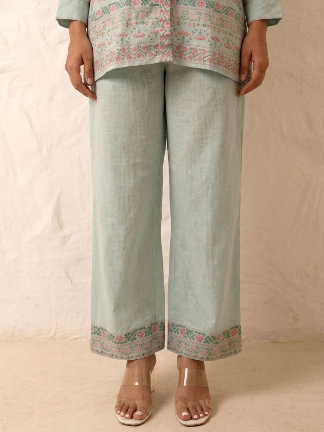 Benisha spruce schiffli cotton co-ord set