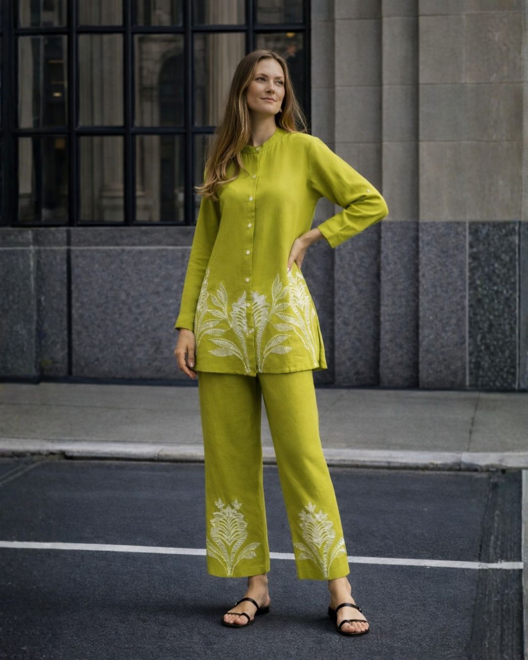 Lipi Fern embroidery cotton co-ord set