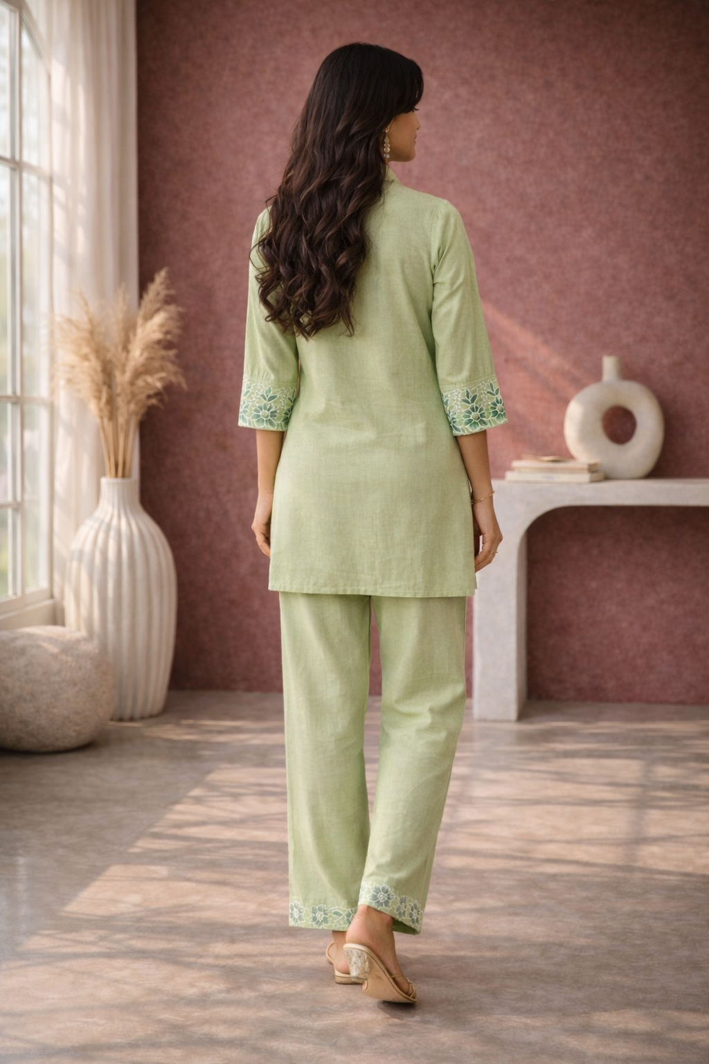 Sharad fern embroidery co-ord set