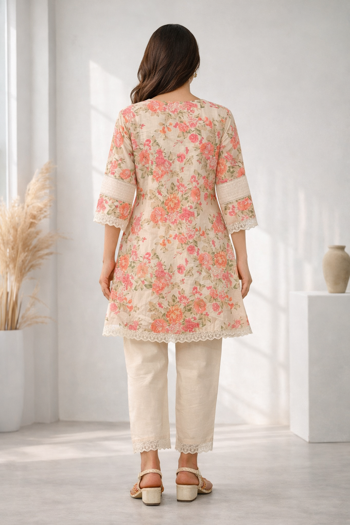 Surbhi Flora Printed Cotton Kurta Pant Set