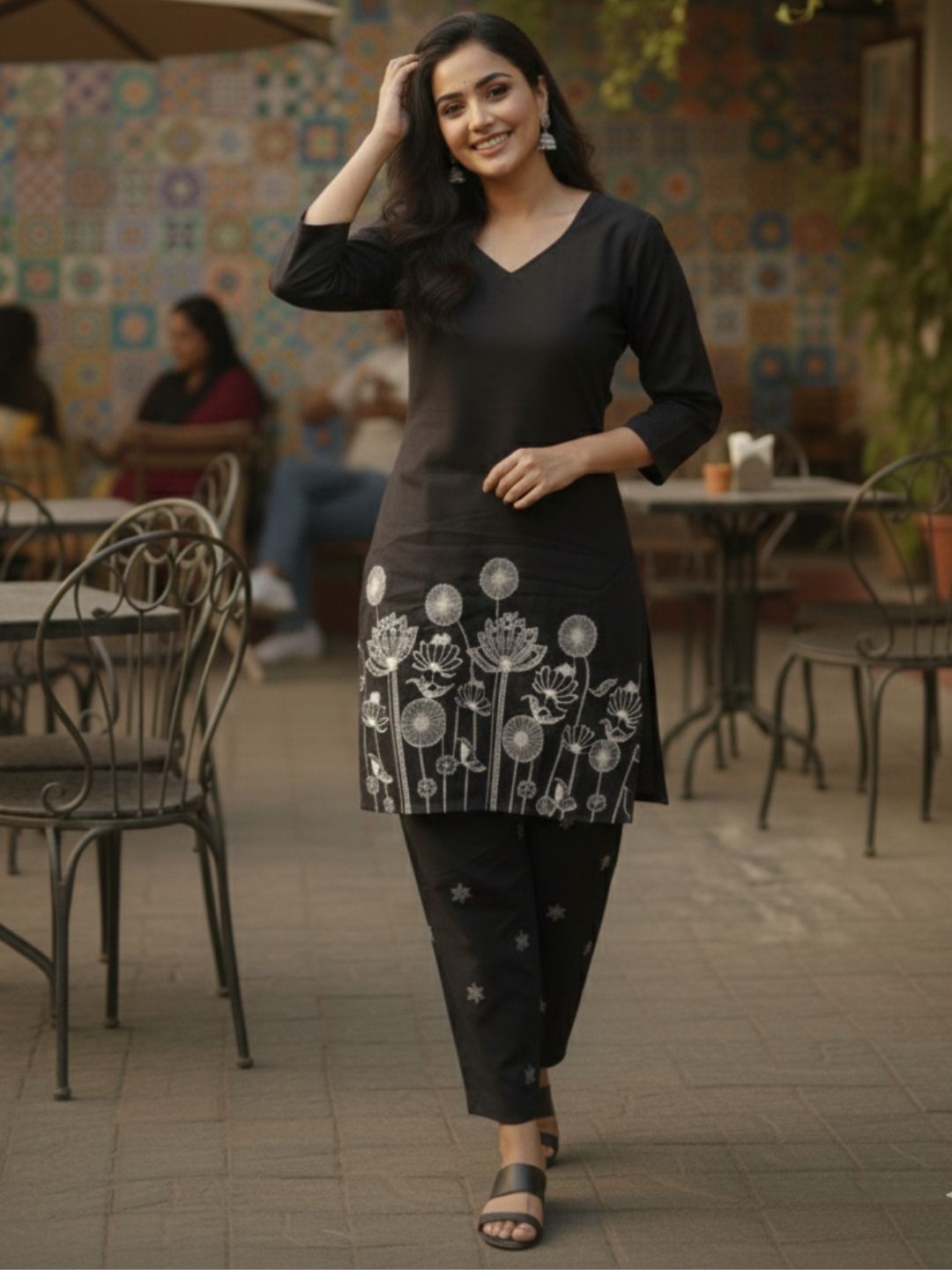 Leena Swish Embroidery Co-ord Set