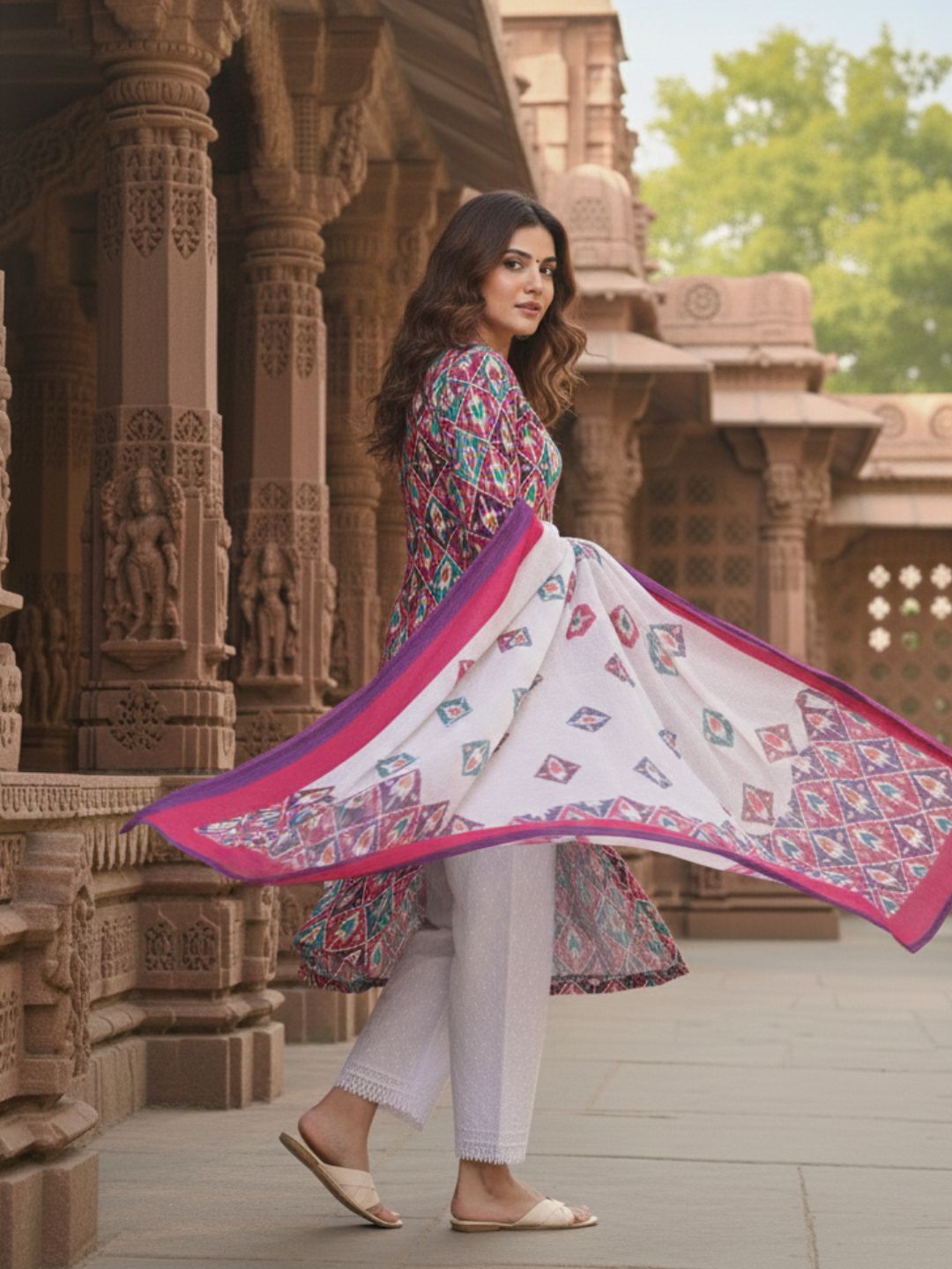 Aranya Ikat Print Premium Pure Cotton Suit Set