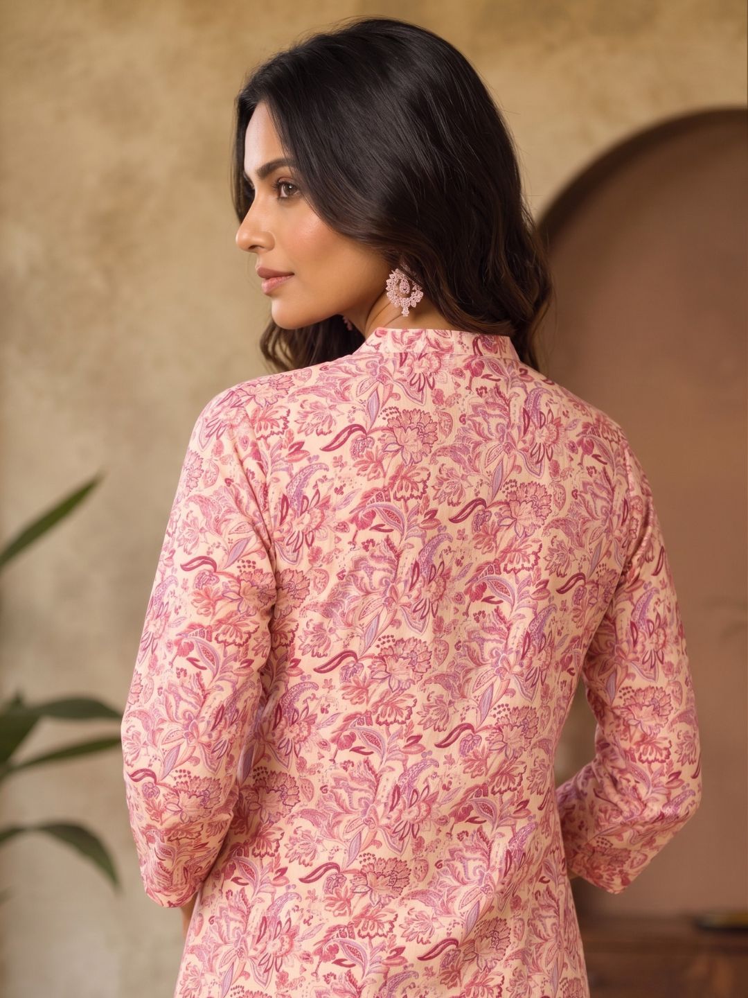 UMA BLUSH PRINTED COTTON SHORT TOP