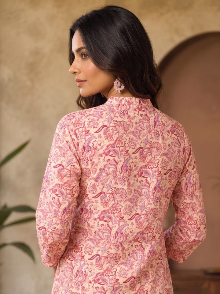 UMA BLUSH PRINTED COTTON SHORT TOP