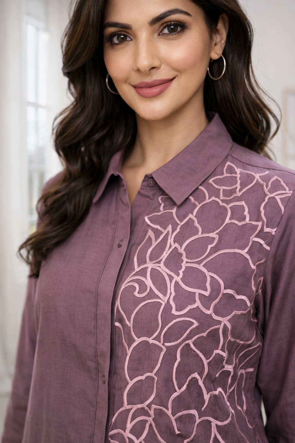 Oorvi Mauve Embroidered Co-ord Set