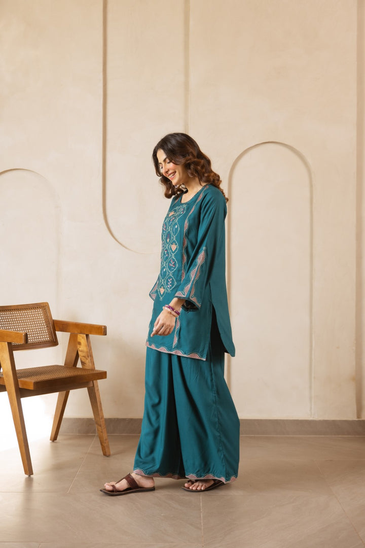Karen ocean embroidery co-ord set