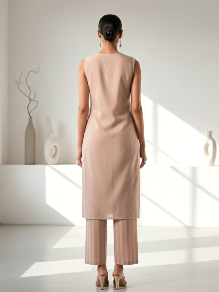 Alena Tan Work Co-ord Set comes with Stole