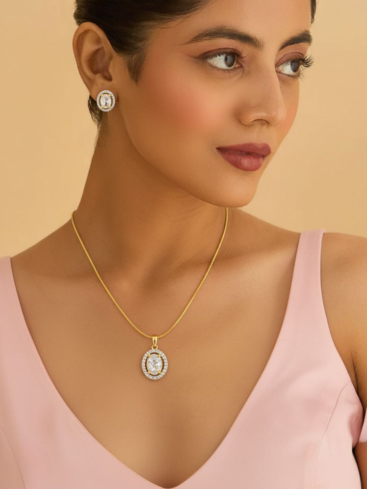 Antaara diamond earing & pendant stud