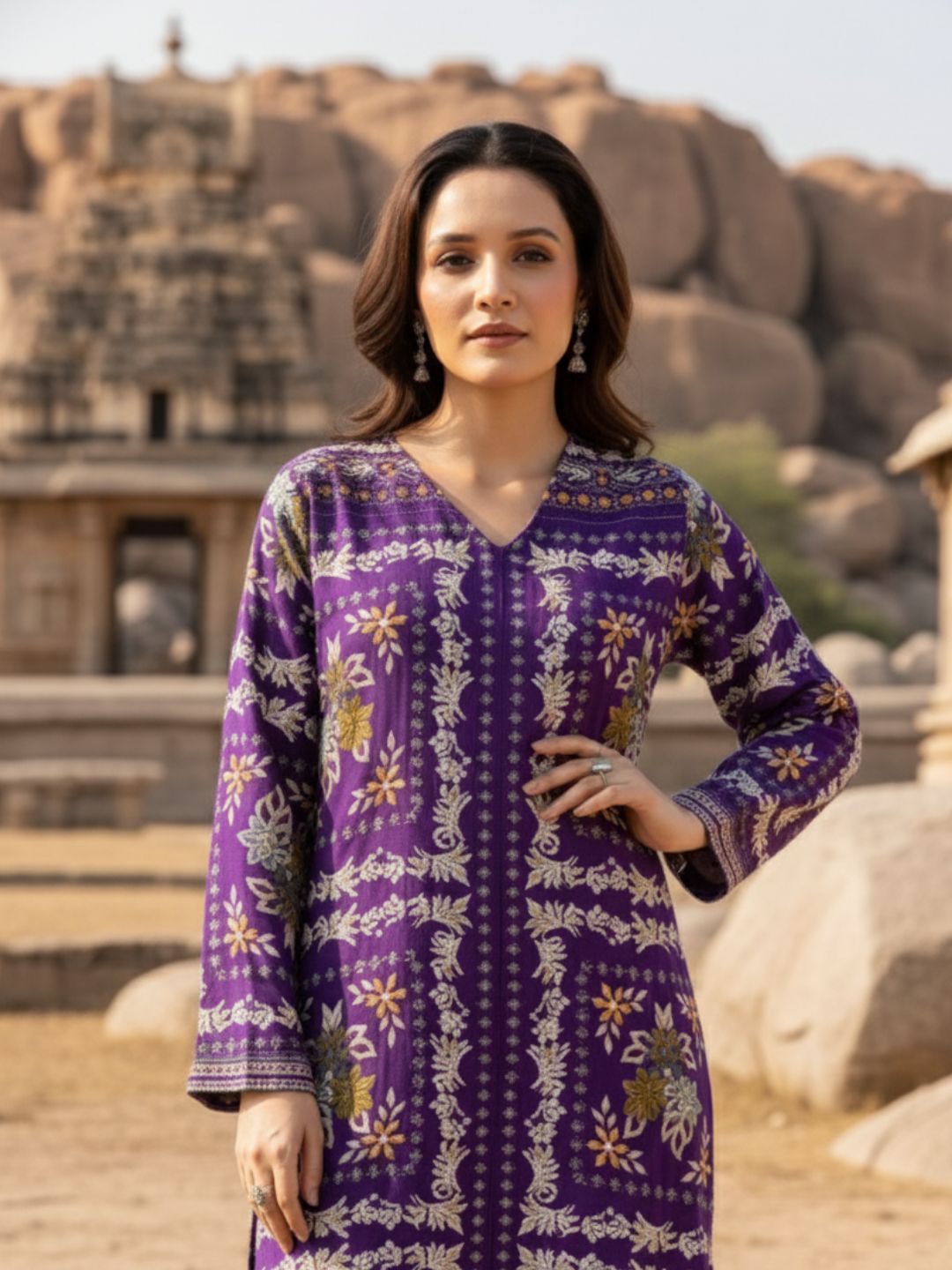 Kabool orchid printed Kurta pant set