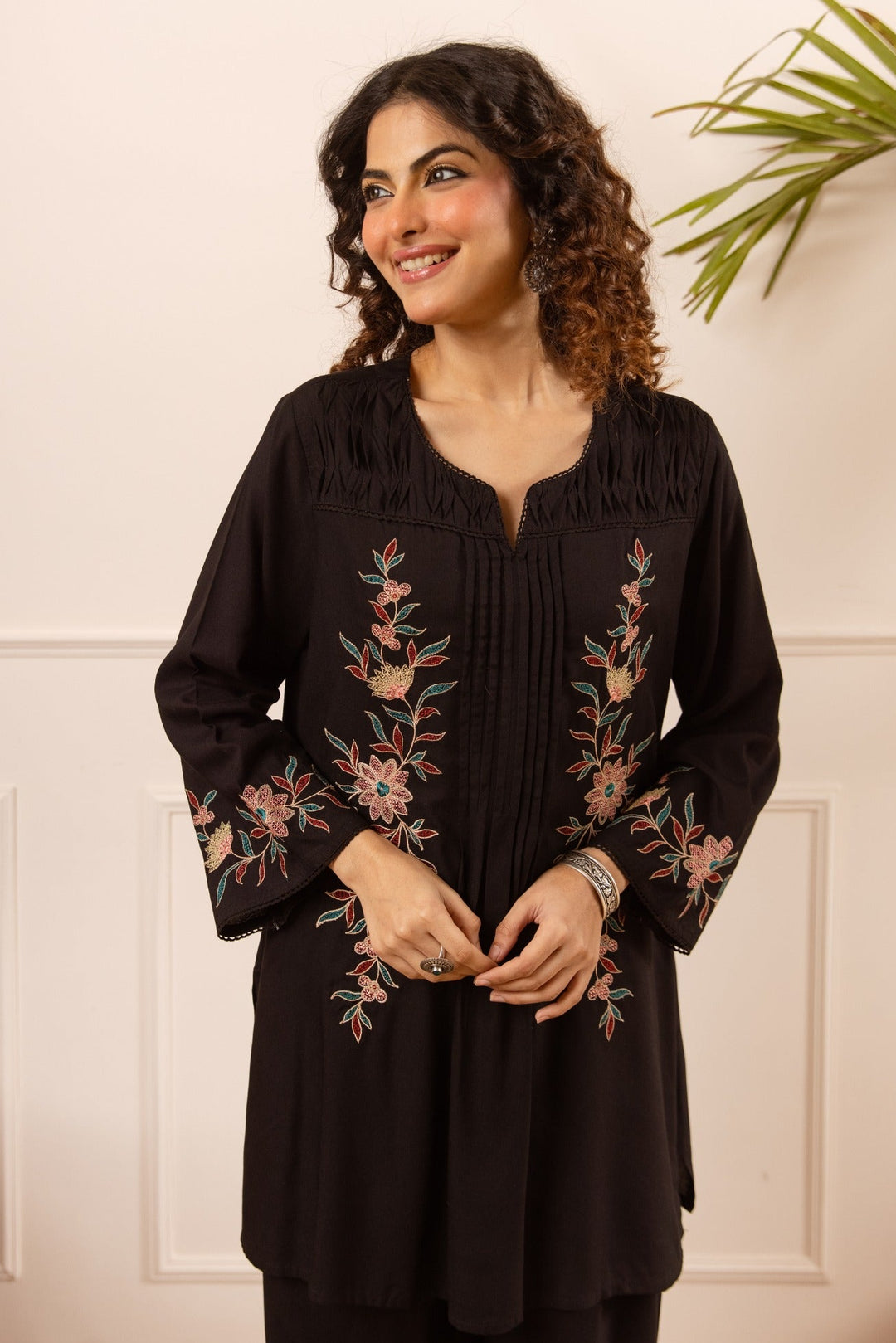 Karen Sable embroidery cotton co-ord set