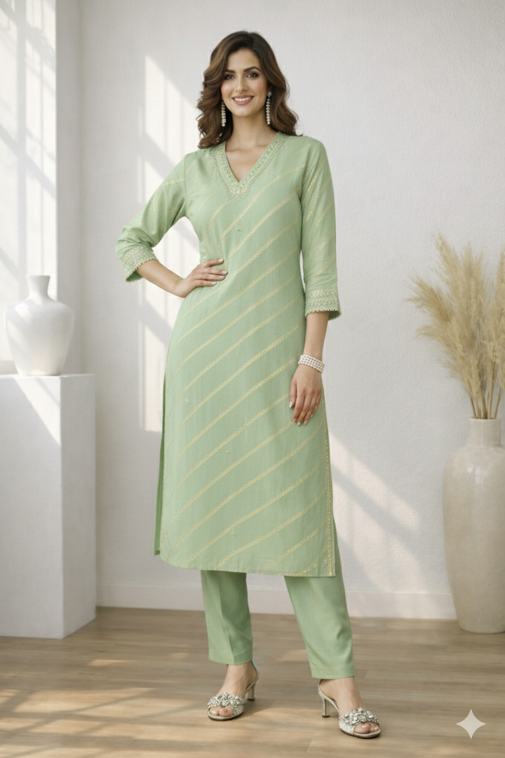 Palash Minty Full Work Suit Set