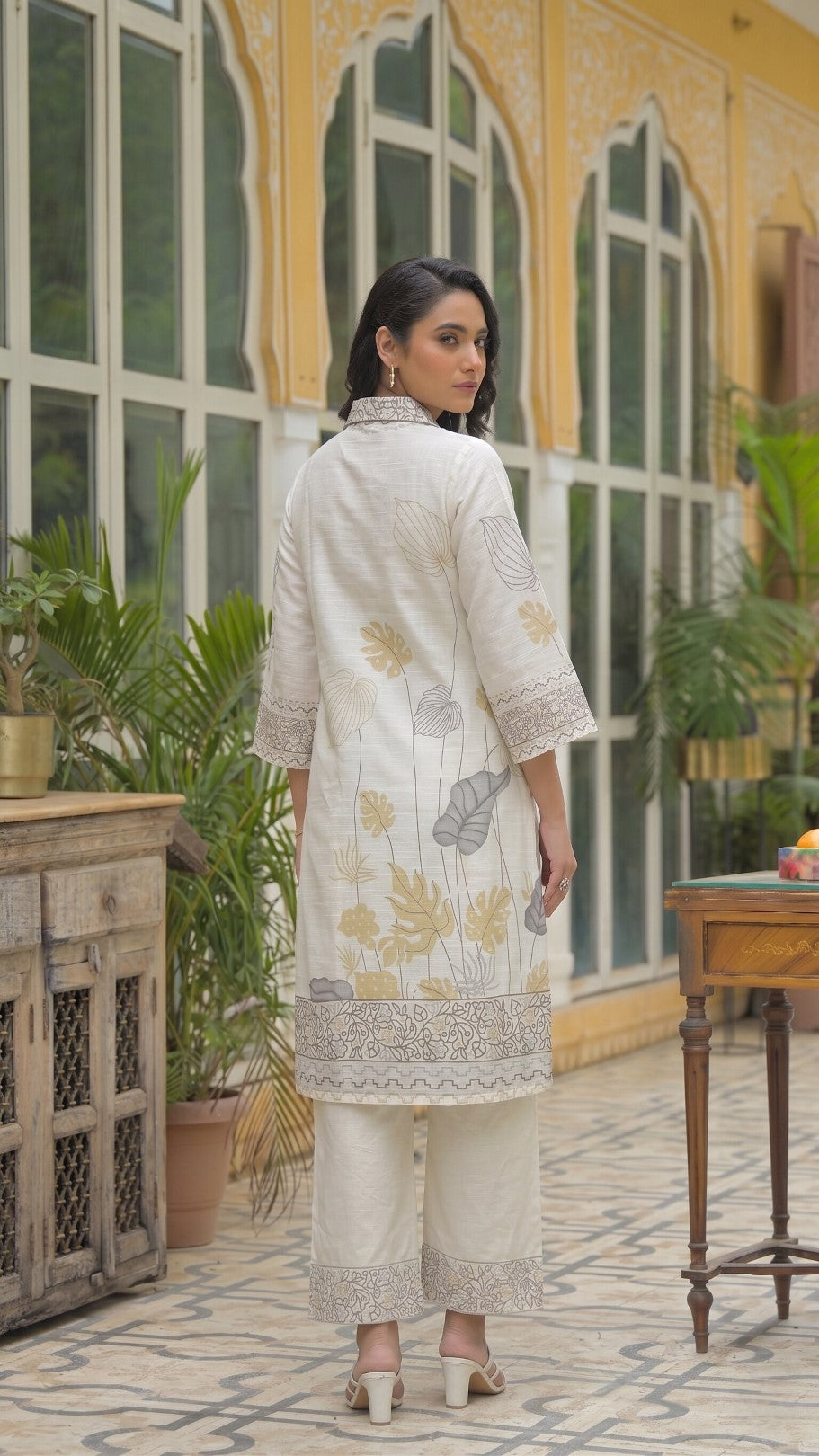 Dagdai canary cotton printed co-ord set