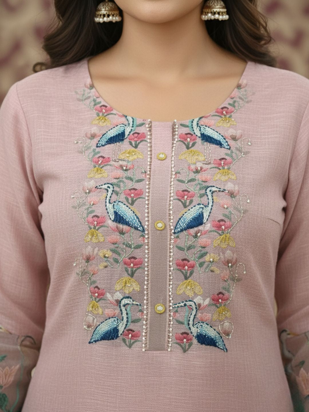 Reet Mauve Printed Work Suit Set