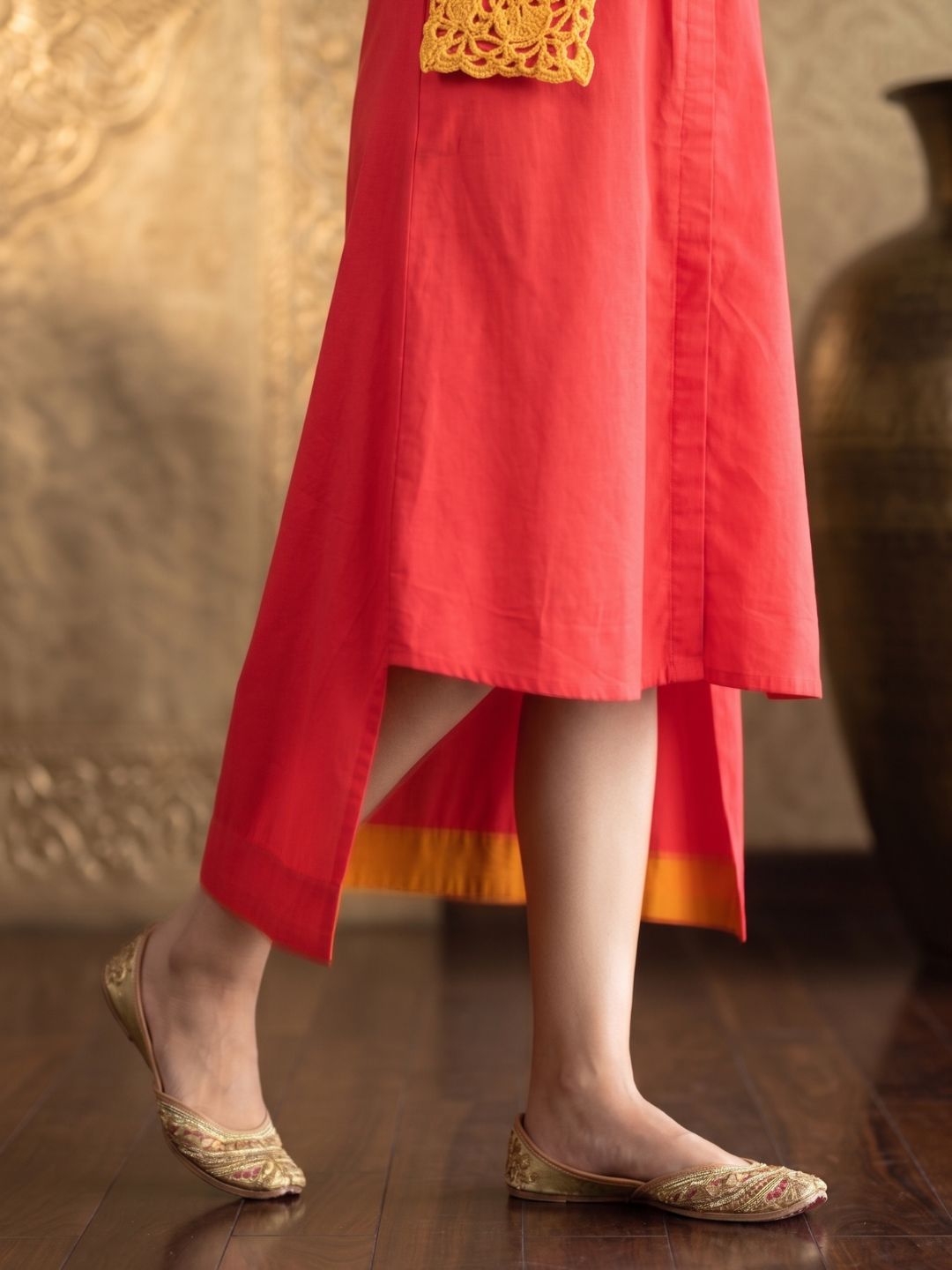 Niharika Apricot cotton Dress