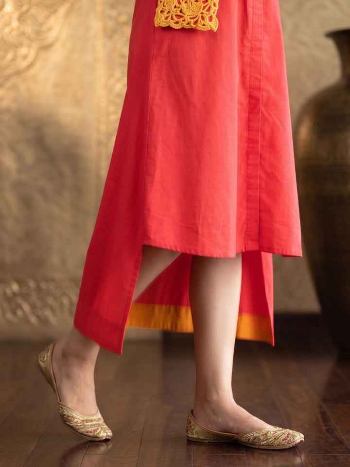 Niharika Apricot cotton Dress