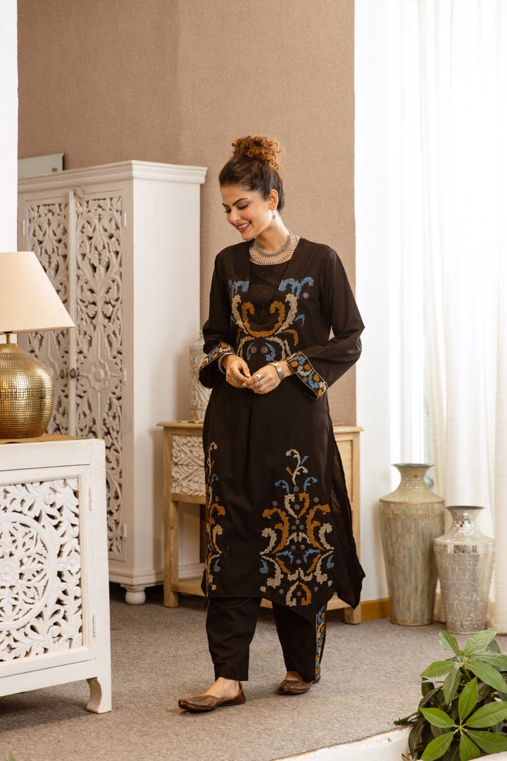 Karen ashen cotton kurta pant set