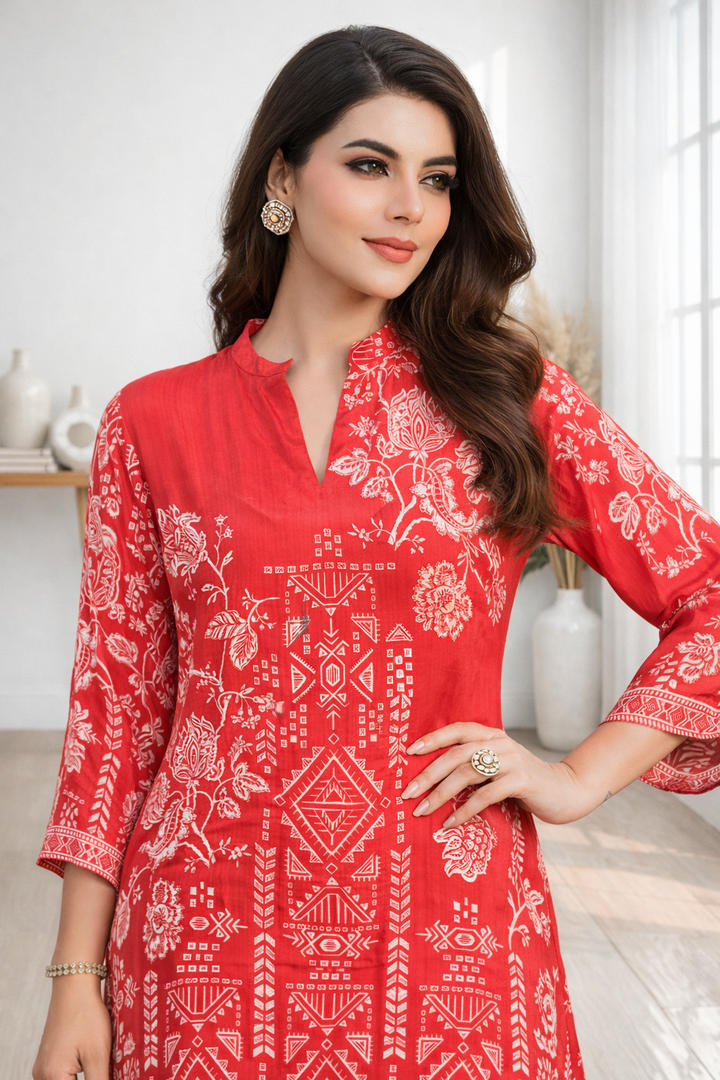 Palash crimson co-ord set