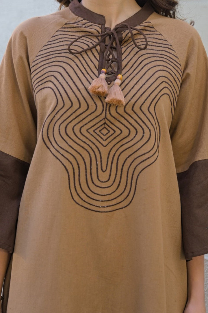 Tatva peanut cotton dress