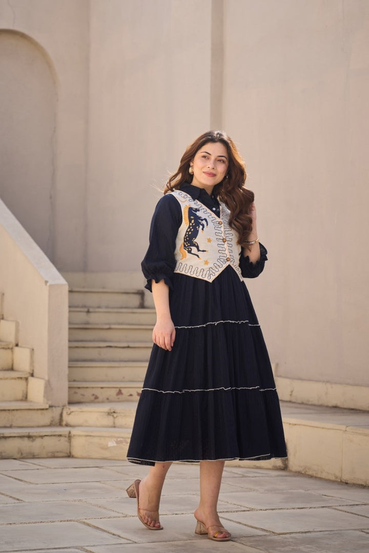 Tatva prussian jacket cotton dress