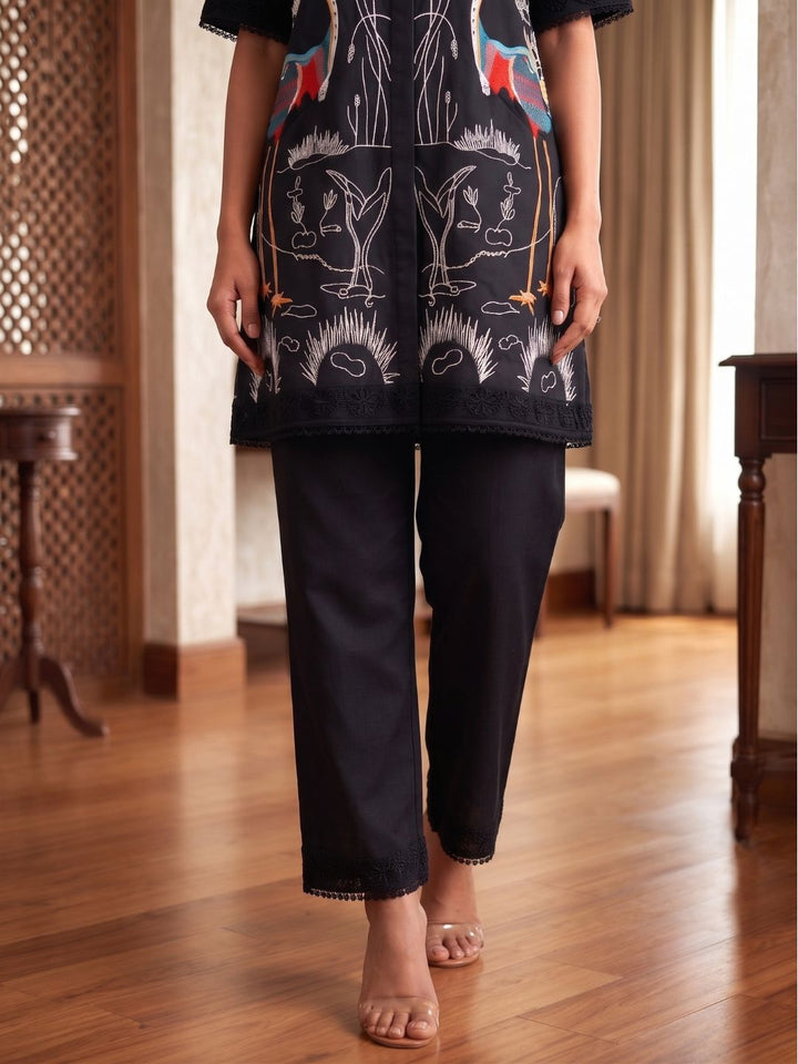 Bodhi Ebony Embroidered Cotton Co-ord Set