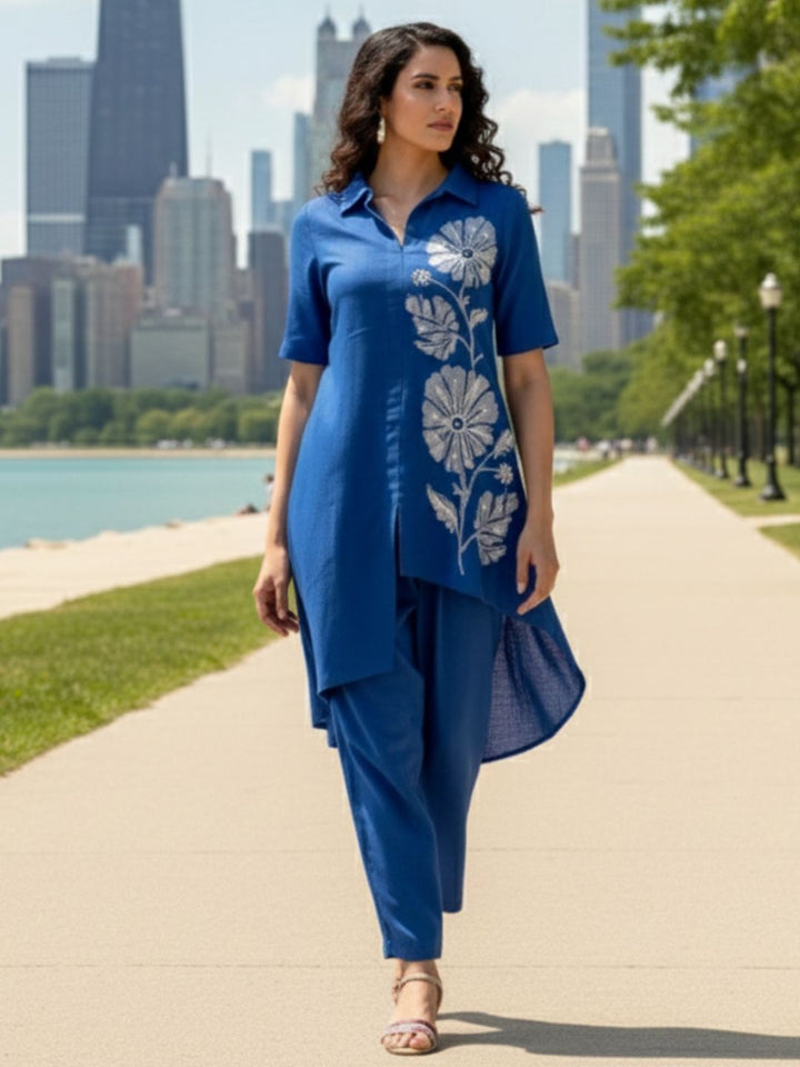 Tushki Indigo Elegant Co-ord Set