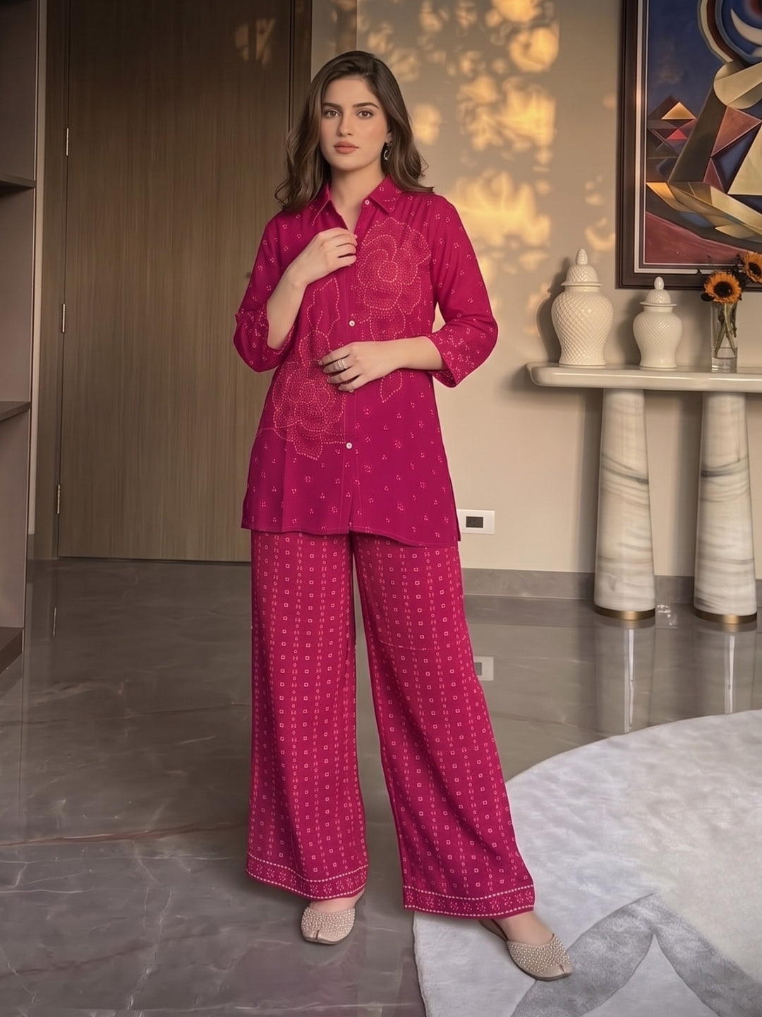 Poppi Rose Printed Premium Co-Ord Set