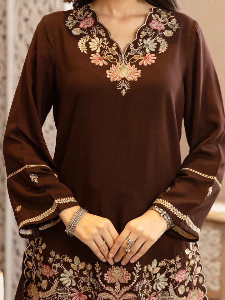 Karen Choccy Embroidery Cotton Co-ord Set