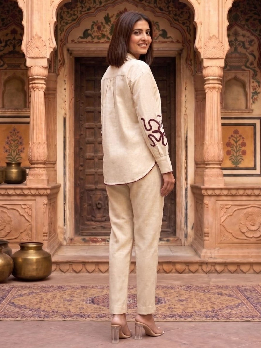 Wespret parch embroidery cotton co-ord set