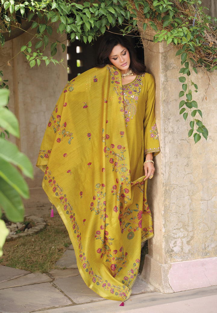 Falaknama amber full work suit set