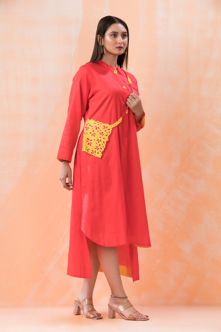 Niharika Apricot cotton Dress