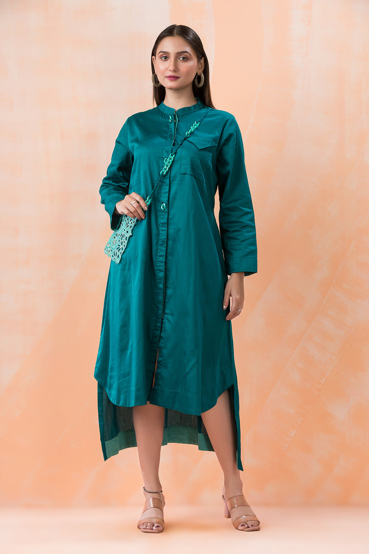 Niharika Teal Cotton Dress