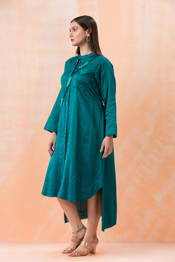 Niharika Teal Cotton Dress